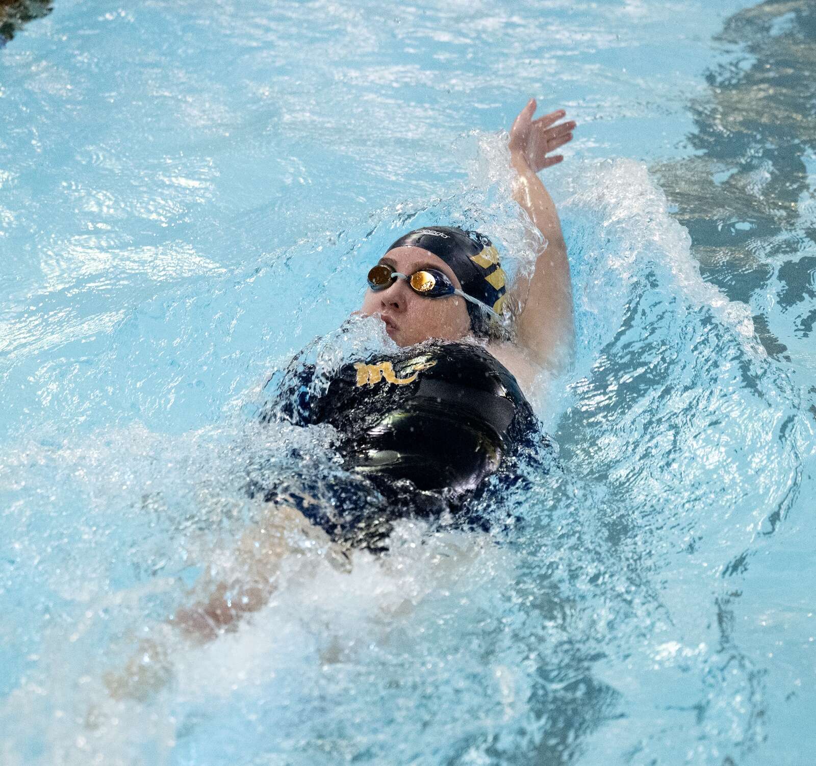 Mars’ Emma Raible competes against Butler in the 200-yard individual medley 