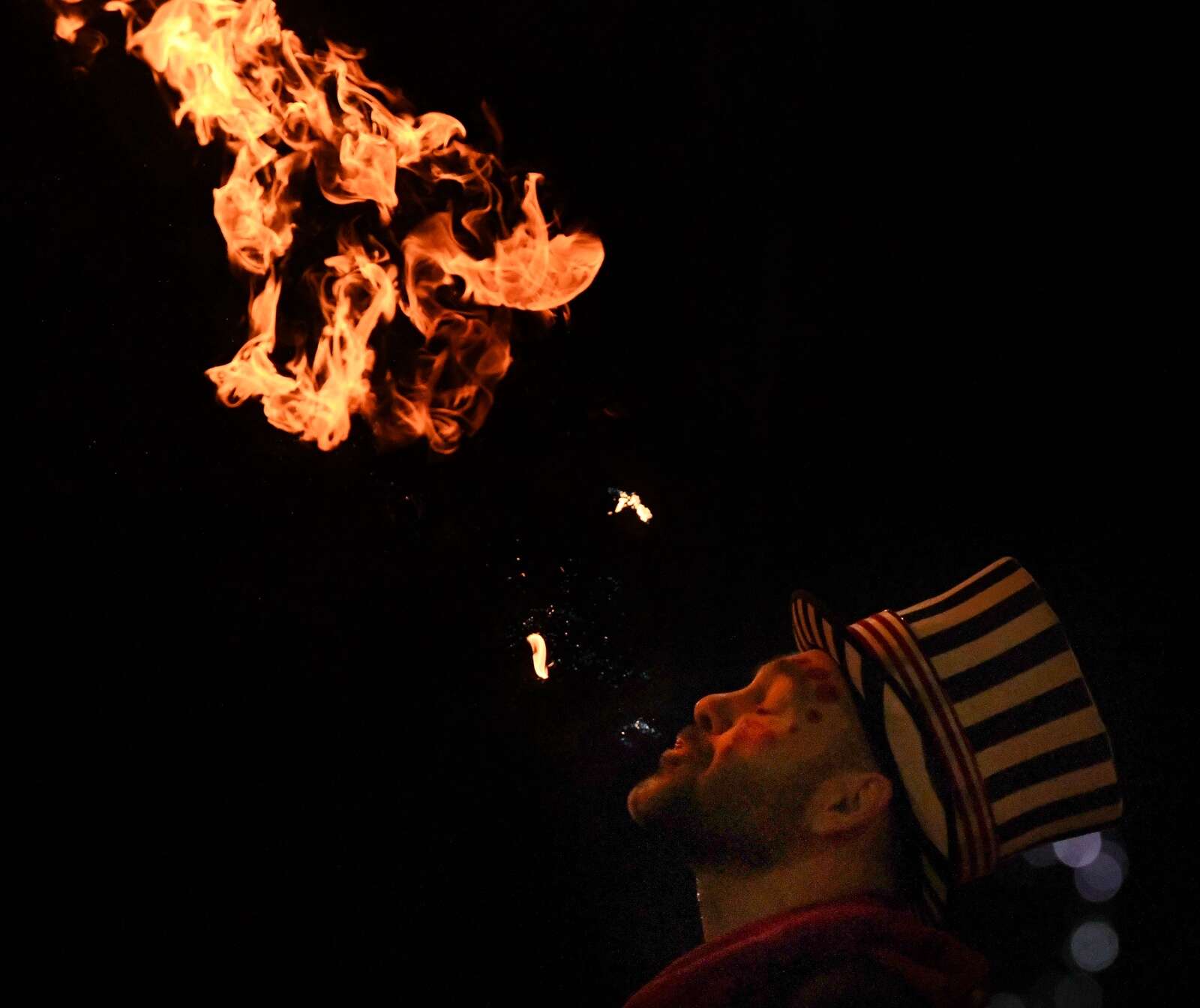 Sirkus Days performer Josh Medina spits fire
