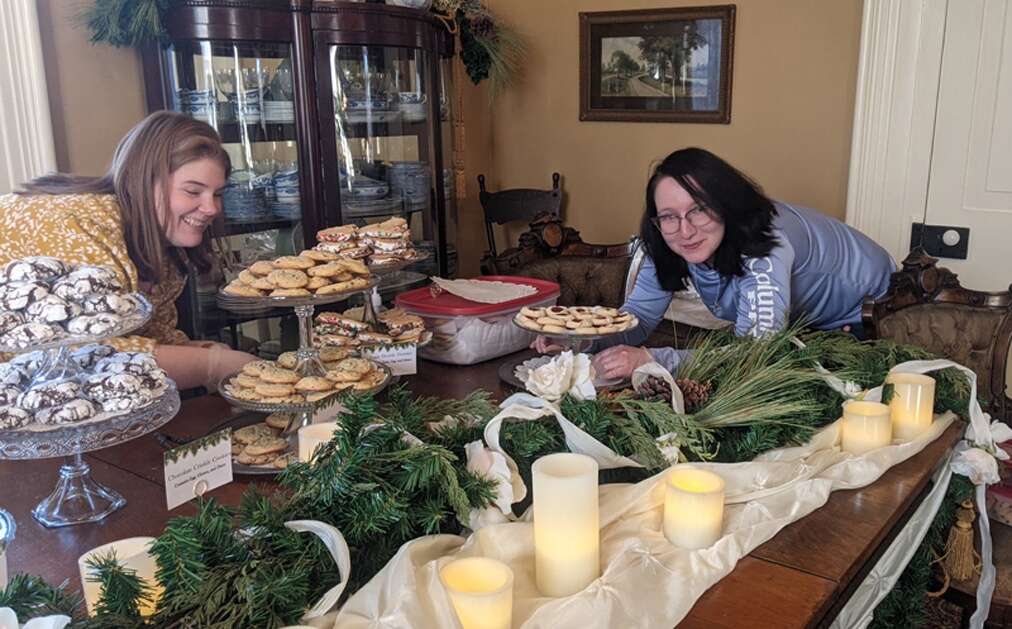 Butler County Historical Society volunteers prepare platters of cookies