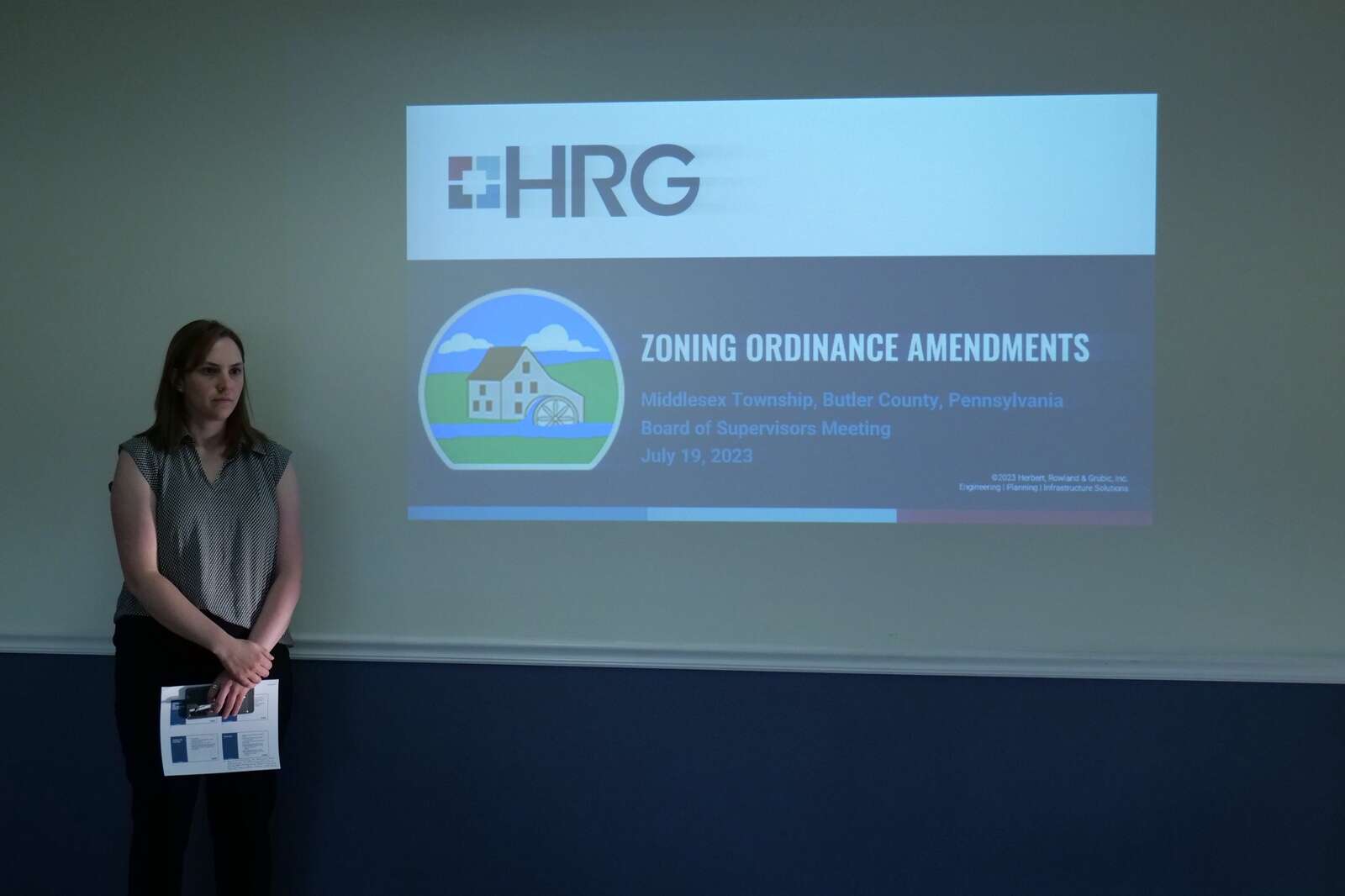 Lori Morgan presents the draft zoning ordinance for Middlesex Township