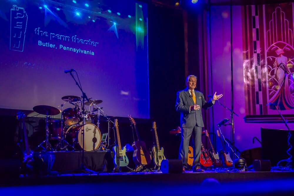 Steve Gilliland welcomes guests to the recently renovated Penn Theater
