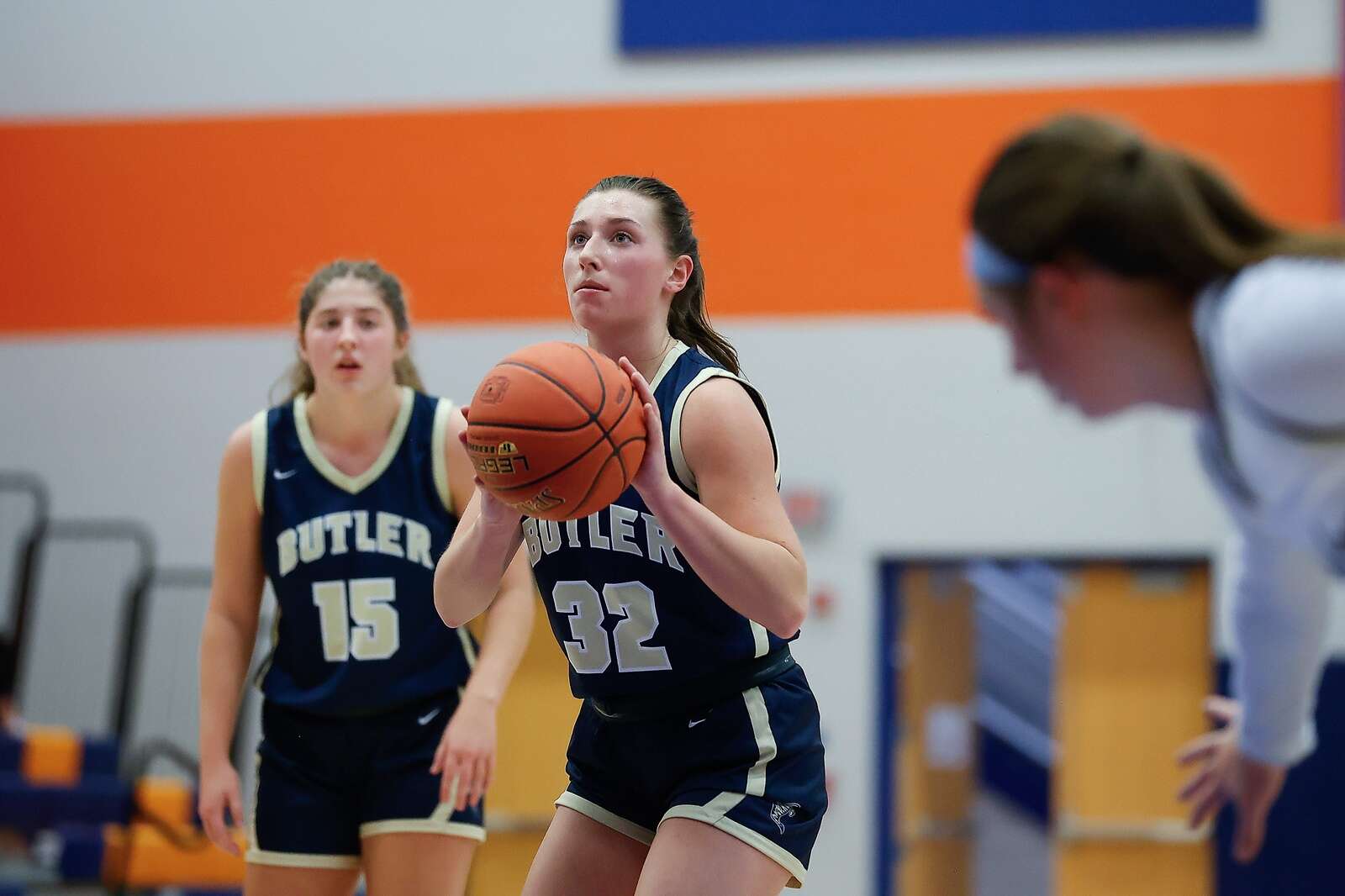 Butler’s Amelia McMichael sets for a free throw