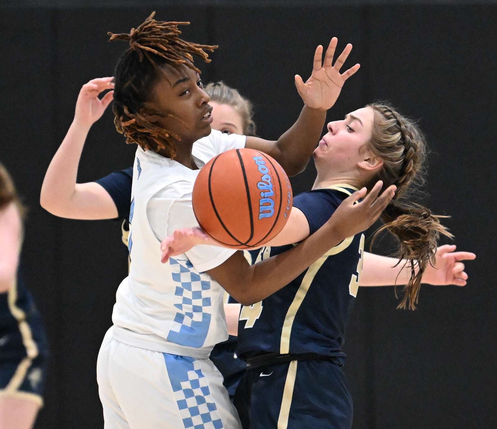 Seneca Valley’s Legacy Joseph-Short fights for a loose ball