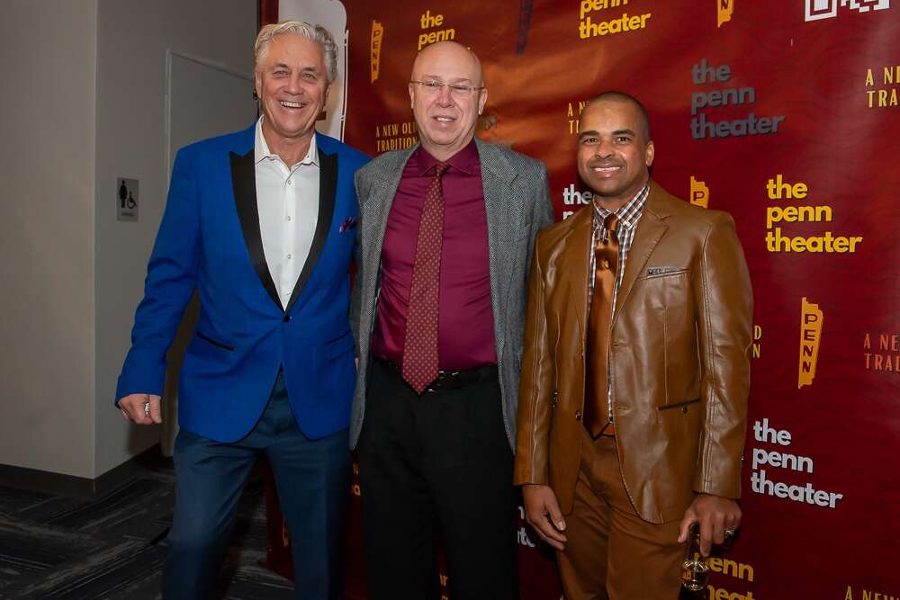 Bryan Frenchak, Dan Bauer, and Joseph Burrows at a private event celebrating the revitalization of the Penn Theater