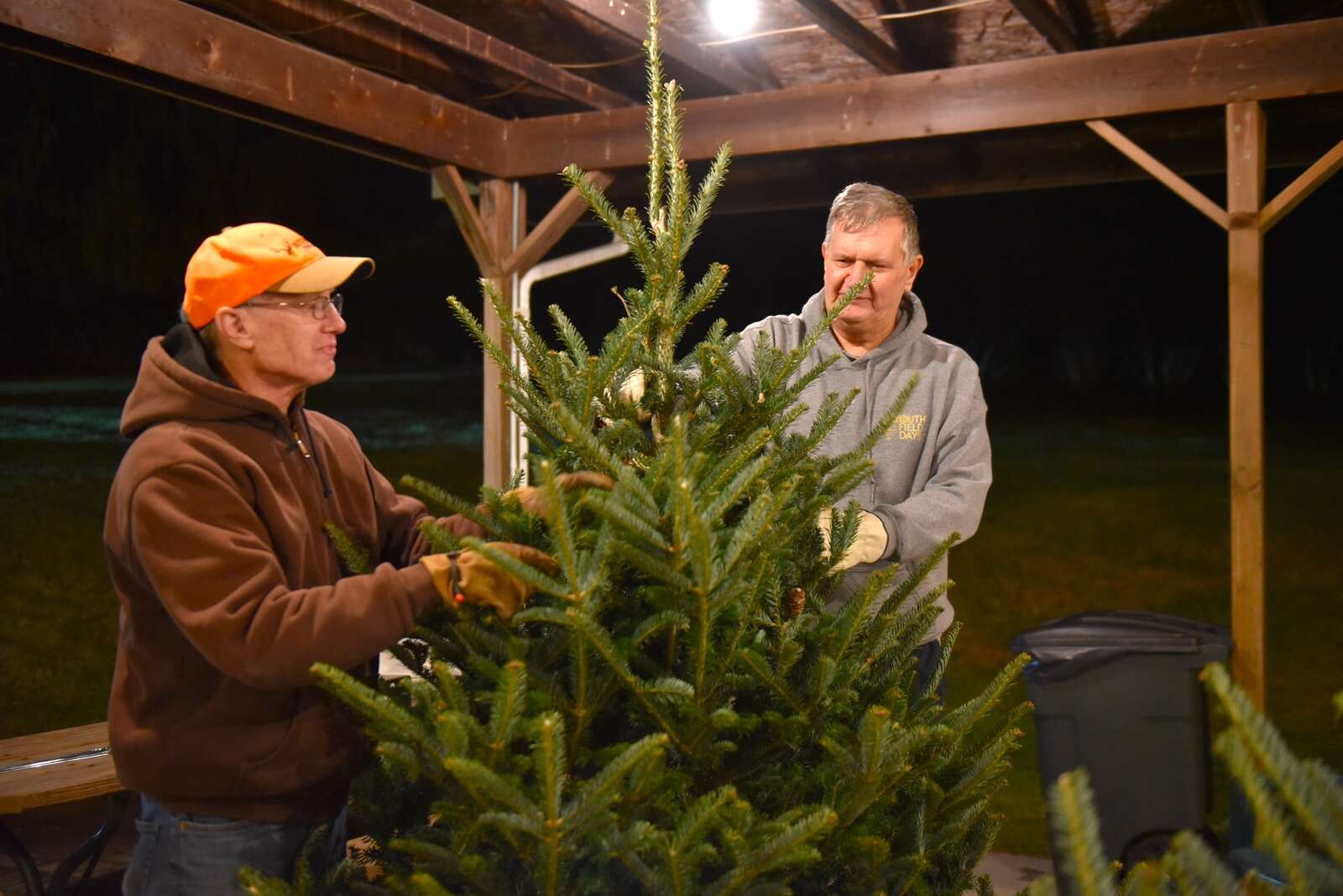 Butler Lions Club set up Christmas trees for the Butler Lions Club Christmas tree sale