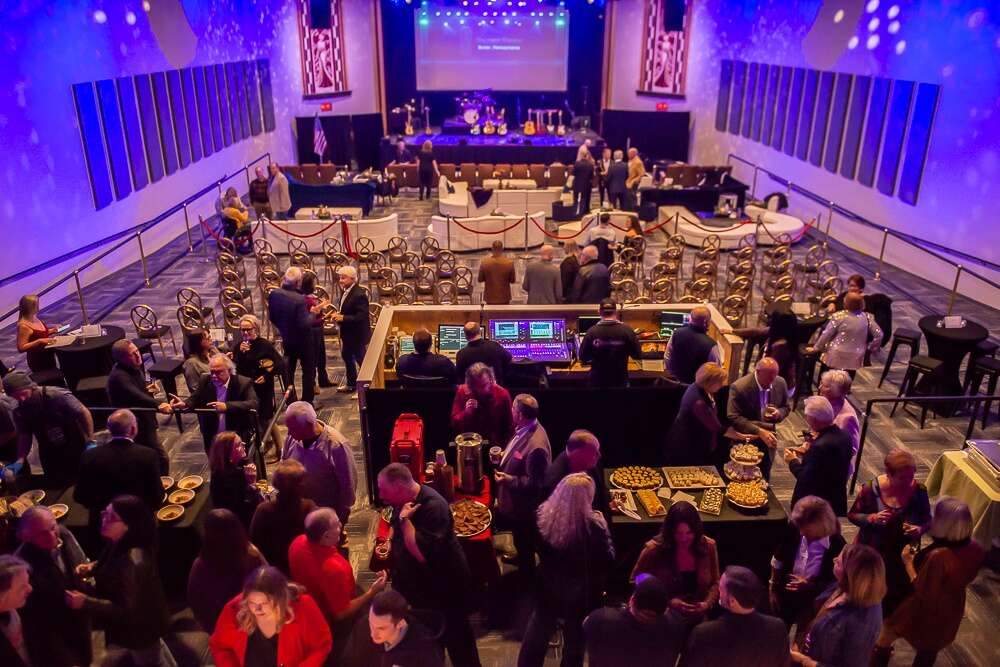 Guests attend a private event at the newly renovated Penn Theater