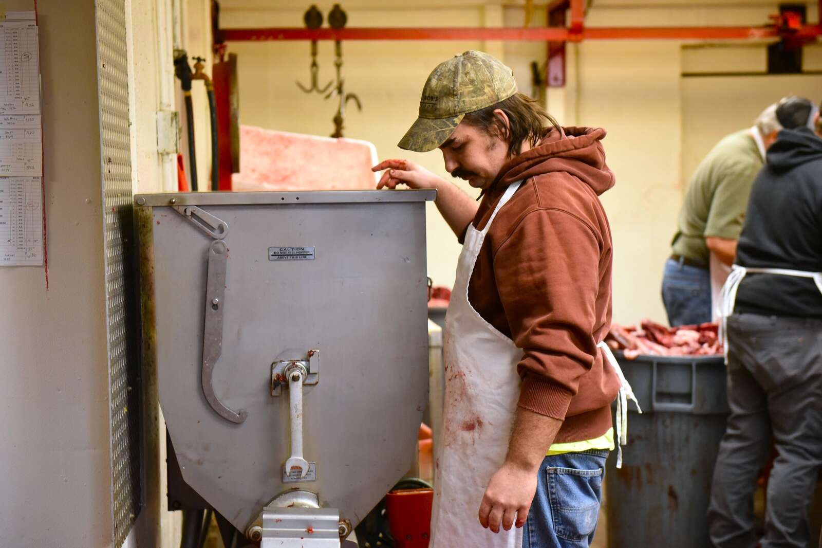 James Barnes gets venison ready for packaging at Bims Boloney
